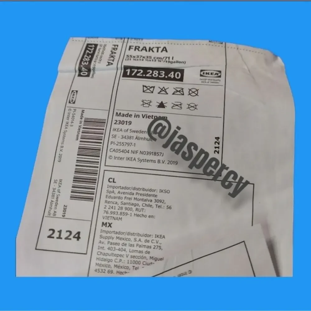 IKEA Frakta Three (3) Large Blue Reusable Shopping Laundry Tote Bag Moving New